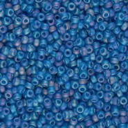Miyuki rocailles Perlen 11/0 - Matted transparent capri blue ab 11-149FR